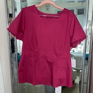 COPY - Jaanuu Lg Peplum top and bottoms in fuscia